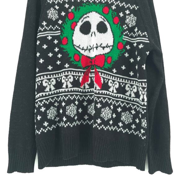 Disney Nightmare Before Christmas Jack Skeleton Youth Christmas Sweater L 11-13 - Picture 3 of 10